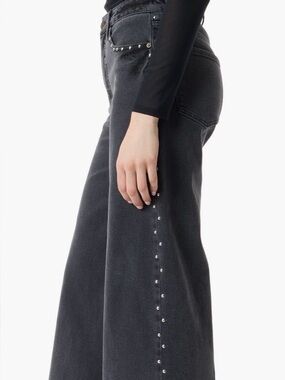 Robert Rodriguez Black High-Rise Wide-Leg Jeans
